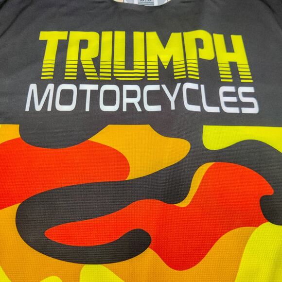 Triumph Motorcycles Lava Camo Long Sleeve Lightweight Moto Jersey Medium - Picture 4 of 12